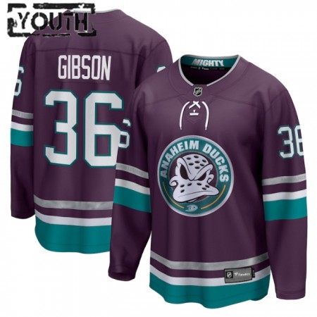 Lapsille NHL Anaheim Ducks Pelipaita 30th Anniversary Replica John Gibson 2023-24 Kolmas Violetti